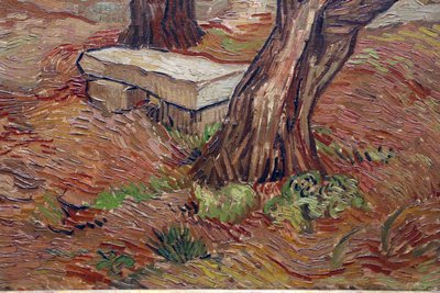 Vincent van Gogh, Stone Bench in the Asylum of Saint-Rémy by Vincent van Gogh
